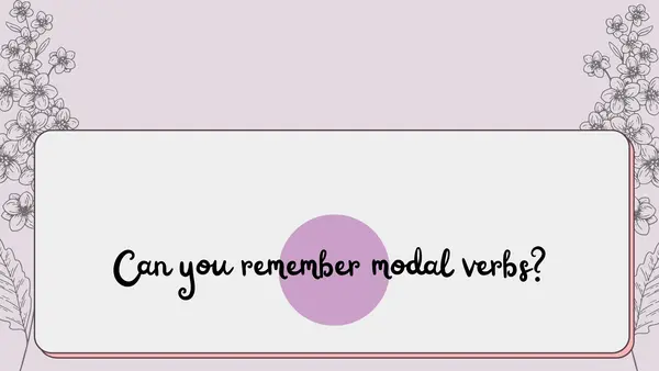 Modal verbs -English