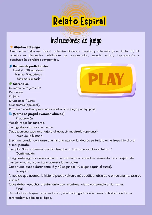juego interactivo -Relato espiral