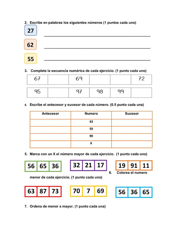 Ev. Números del 1 al 100