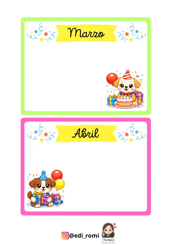 Calendario cumpleaños 