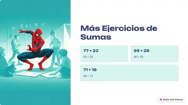 Sumas de 2 dígitos con el hombre araña
