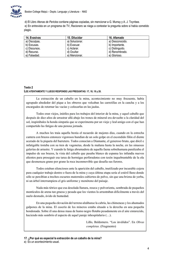 prueba Drama Segundo Medio.