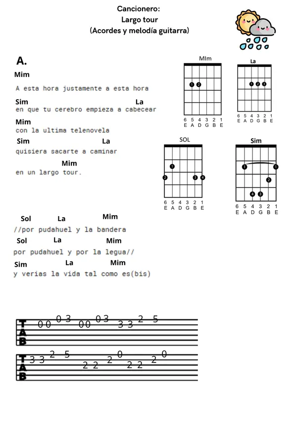 Cancionero: Largo Tour (Guitarra)