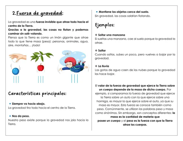 Guía de trabajo - Tipos de fuerzas