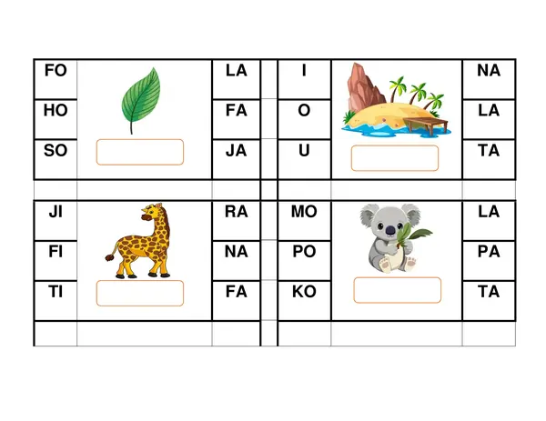 Tarjetas educativas para trabajar las sílabas directas con todo el abecedario