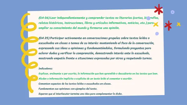 Lenguaje (OA05-OA25) La biografía