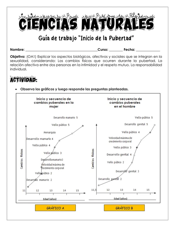 Guía de trabajo - Cambios de la pubertad