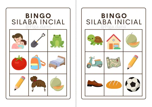 Bingo sílabas iniciales