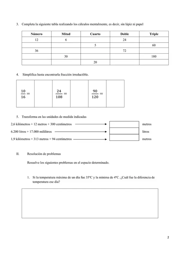 Prueba informal matemática 2