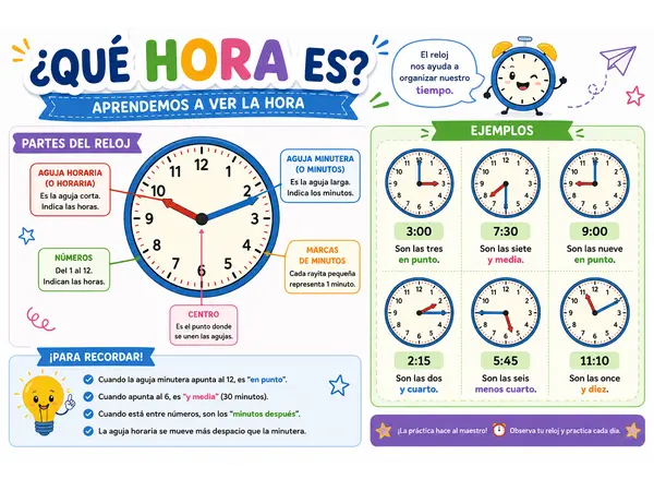 Cartel Educativo sobre la hora