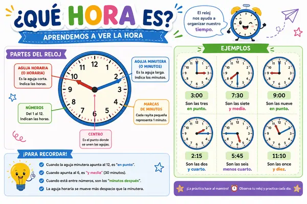 Cartel Educativo sobre la hora