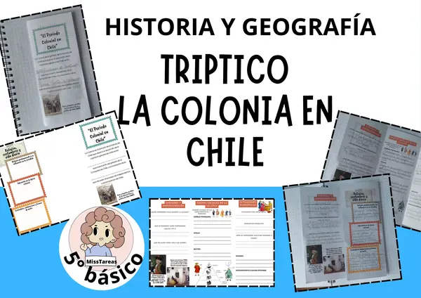 Tríptico: La Colonia en Chile - 5° Básico