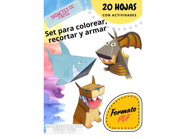 Juguetes de Papel: Set de Actividades para Colorear, Recortar y Armar