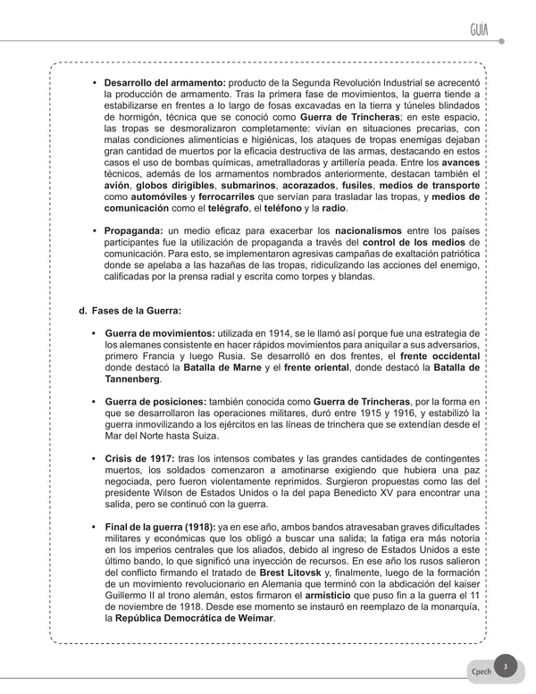 PRIMERA GUERRA O GRAN GUERRA 