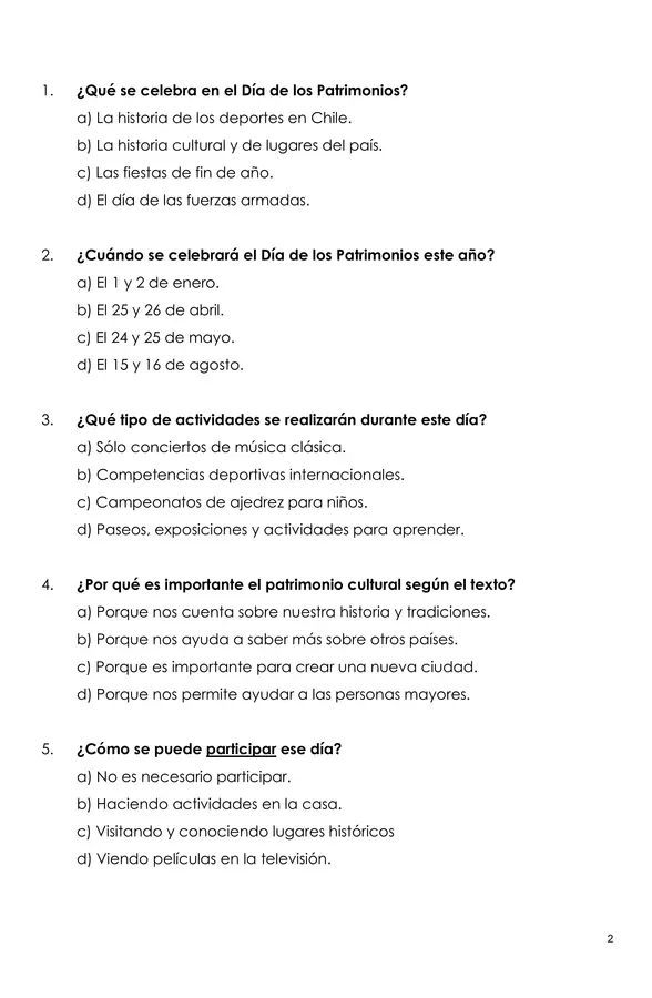 Evaluación Comprensión de lectura
