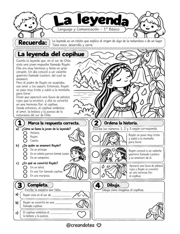 guia 1 basico lenguaje tipo de texto la leyenda