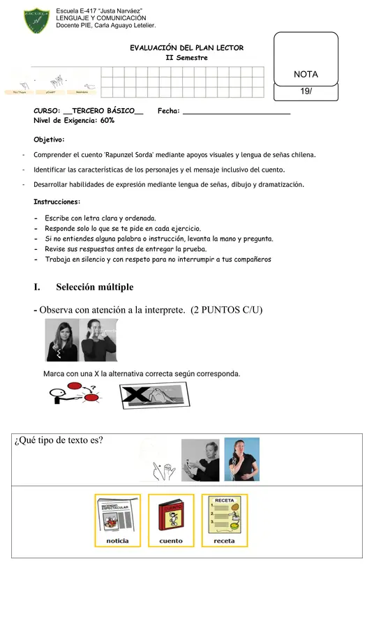 Evaluación de "RAPUNZEL SORDA"