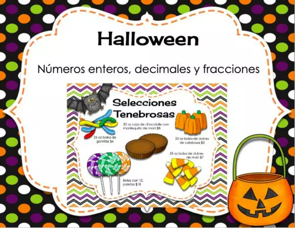 Halloween. Problemas enteros, decimales y fracciones