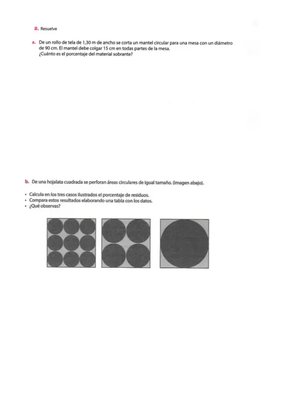 Resolver problemas relativos al área de círculos y sectores circulares.