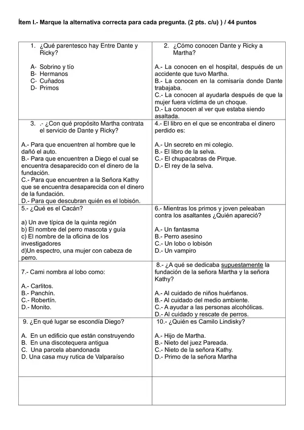 PRUEBA PLAN LECTOR "EL HOMBRE LOBO DE QUILICURA" 