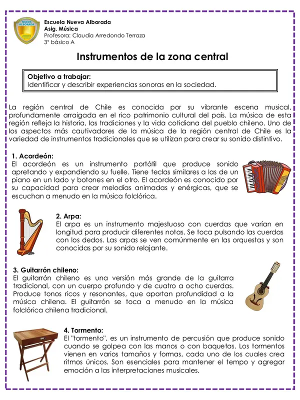 Instrumentos zona central y sur