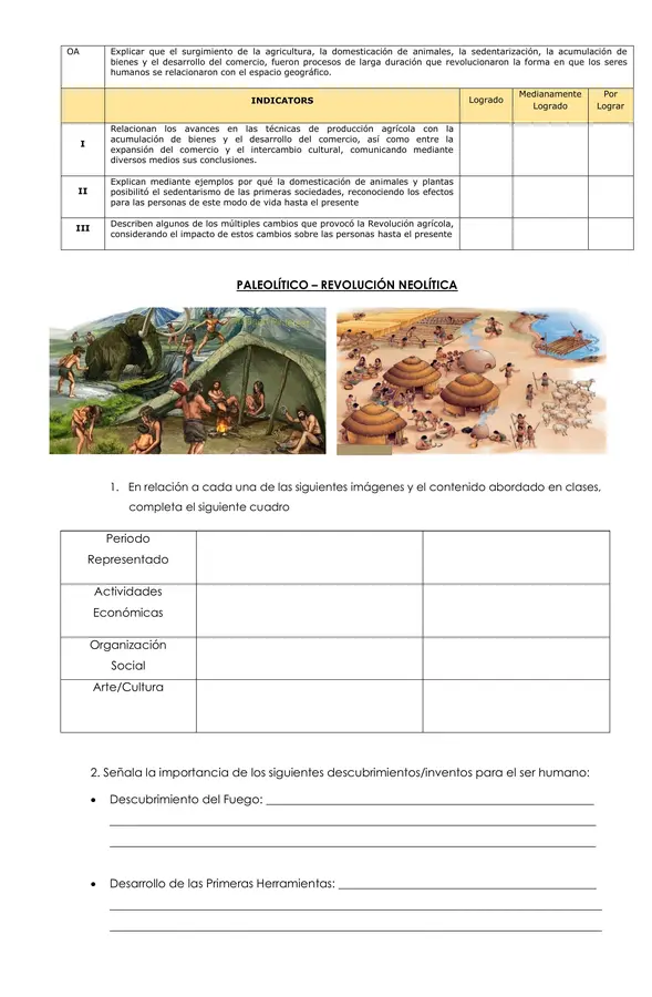 Paleolítico - Revolución Neolítica