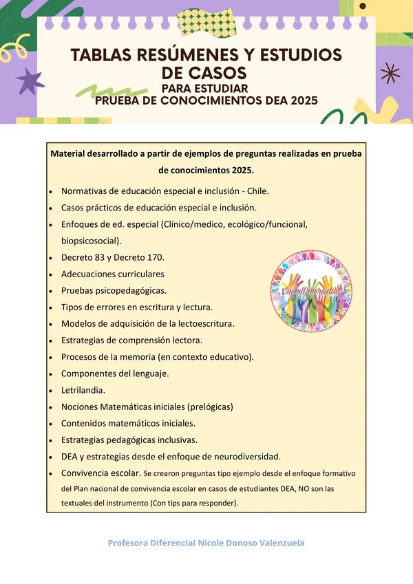 Material Prueba de Conocimientos DEA (basada en ECEP 2025)