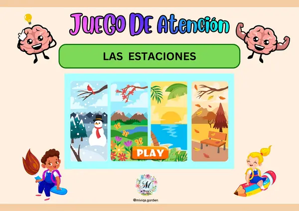 Juego de Atención: Las estaciones en pdf
