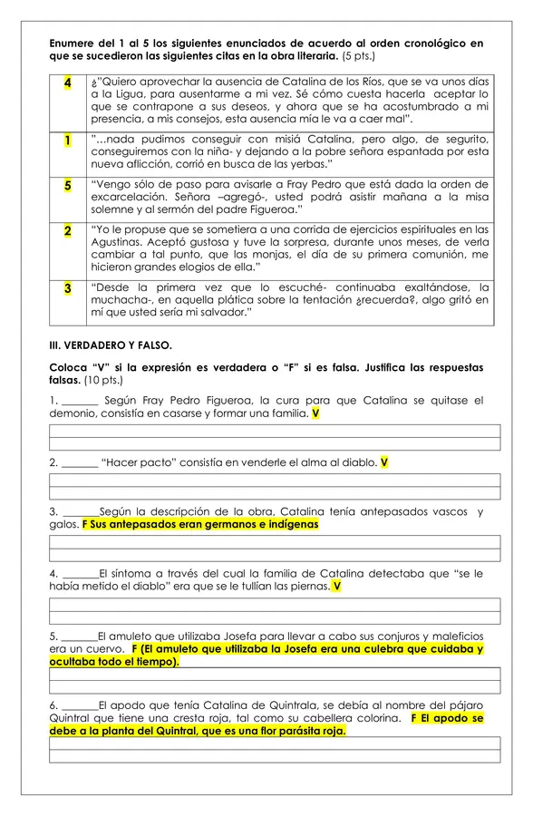 Prueba Lectura - La Quintrala 