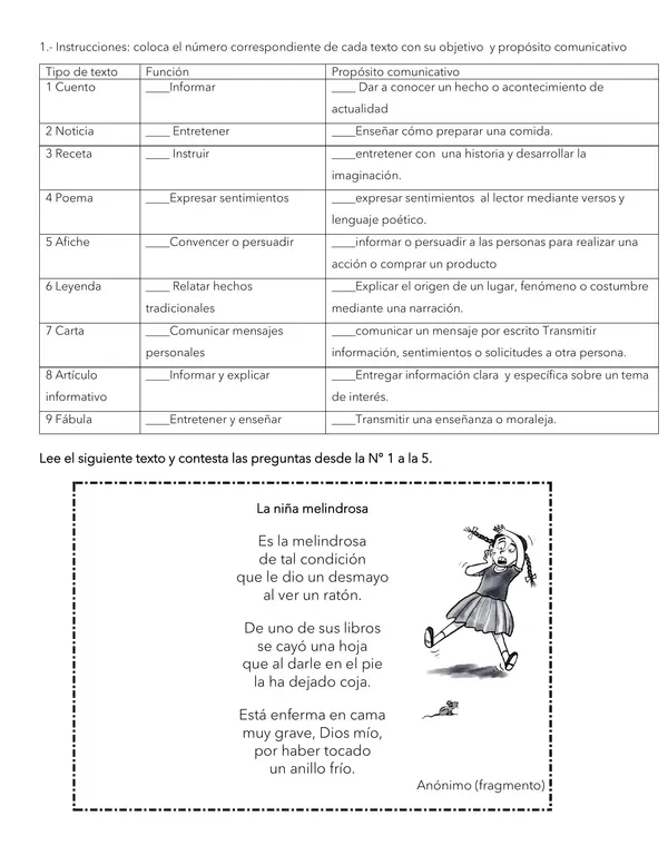 textos literarios y no literarios
