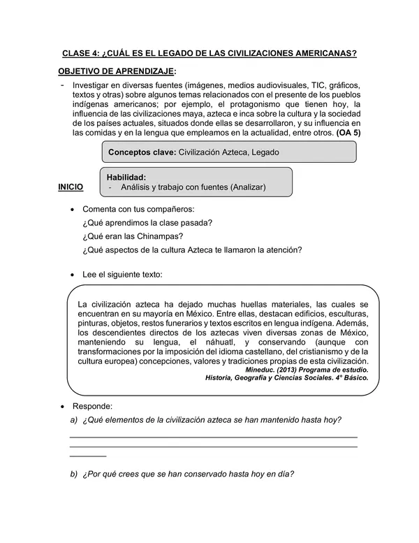 Legado de las culturas prehispánicas 8evaluación)