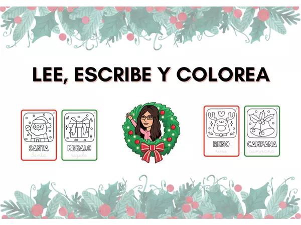 LEE, ESCRIBE Y COLOREA - NAVIDAD