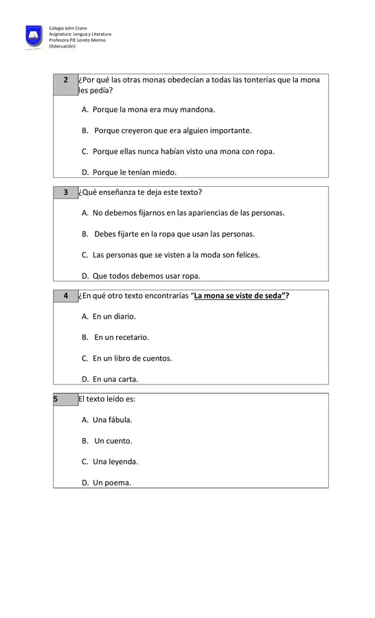 PRUEBA DIFERENCIADA DE LENGUAJE