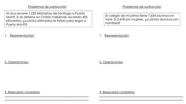 Problemas de sustracción