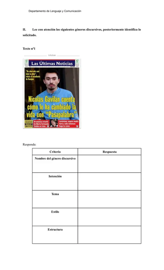 Guía de análisis genero discursivo: características y clasificación