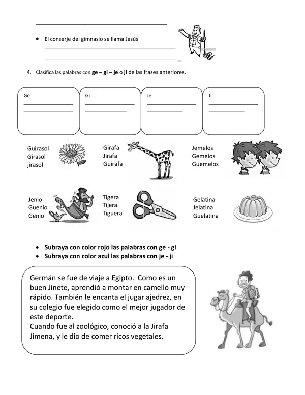 Guia uso de je - ji - ge- gi 