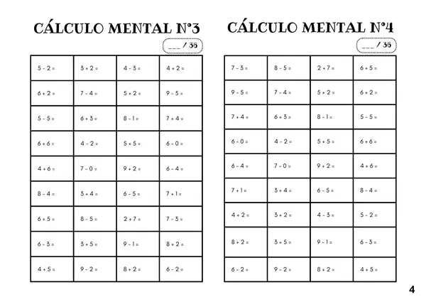 CUADERNILLO CÁLCULO MENTAL