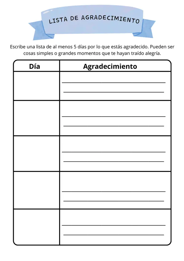 Cuadernillo de la gratitud