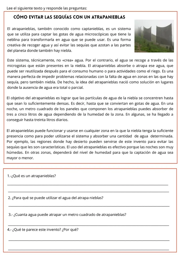 El Agua: Características Ficha de Ciencias para 2° - 5° Básico