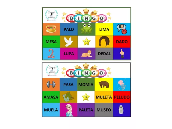 BINGO PRIMERAS CONSONANTES