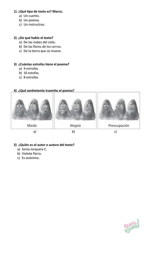 Prueba de Lenguaje y C. 2° básico correspondiente a la unidad inicial (marzo) con adecuación.