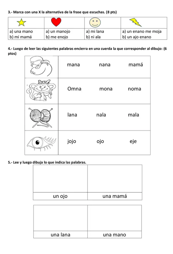 Evaluación lenguaje 