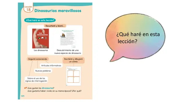 Leccion 18 "Dinosaurios Maravillosos" 2° Básico