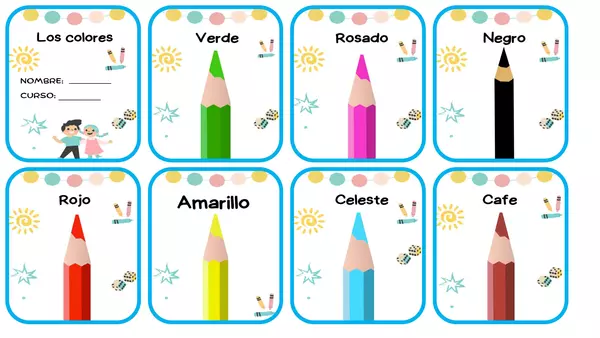 Llavero de los colores en español e inglés 