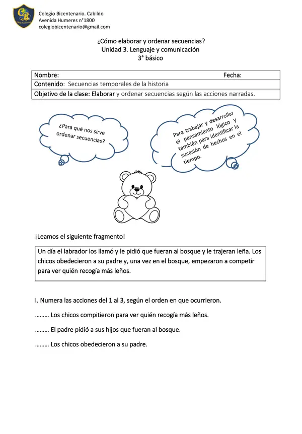 Guia de elaboracion de secuencias del cuento 