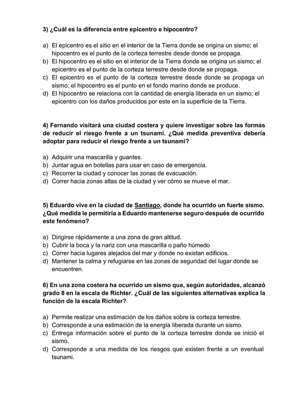 Evaluación Sumativa – La Tierra, un planeta activo (4° Básico)