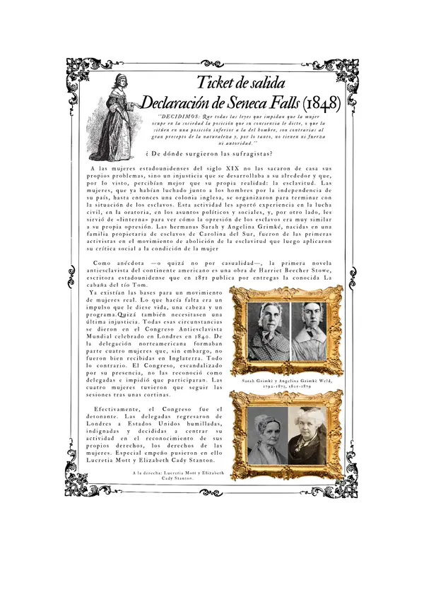 2do medio Movimiento sufragista: La Declaración de Seneca Falls
