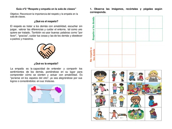 Guía historia respeto, amabilidad y empatía