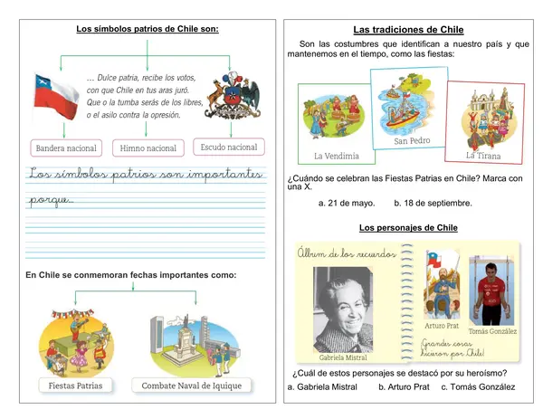 Guía de historia 1° año "Chile mi país"