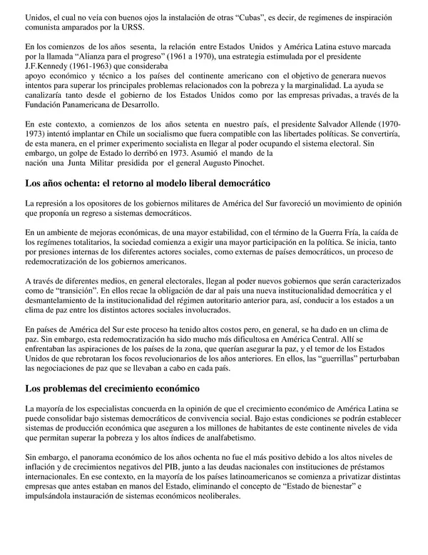 América Latina. Siglo XX